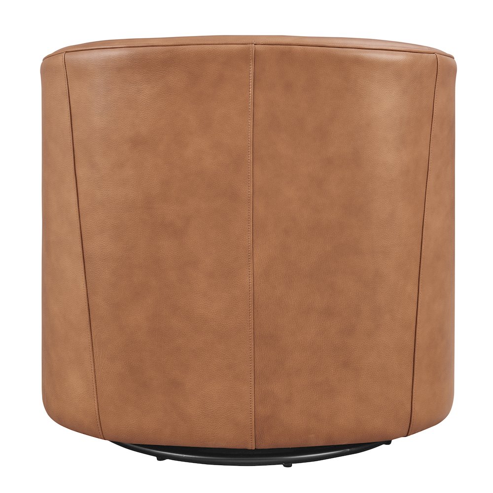 Walsh Top Grain Leather Swivel Accent Arm Chair