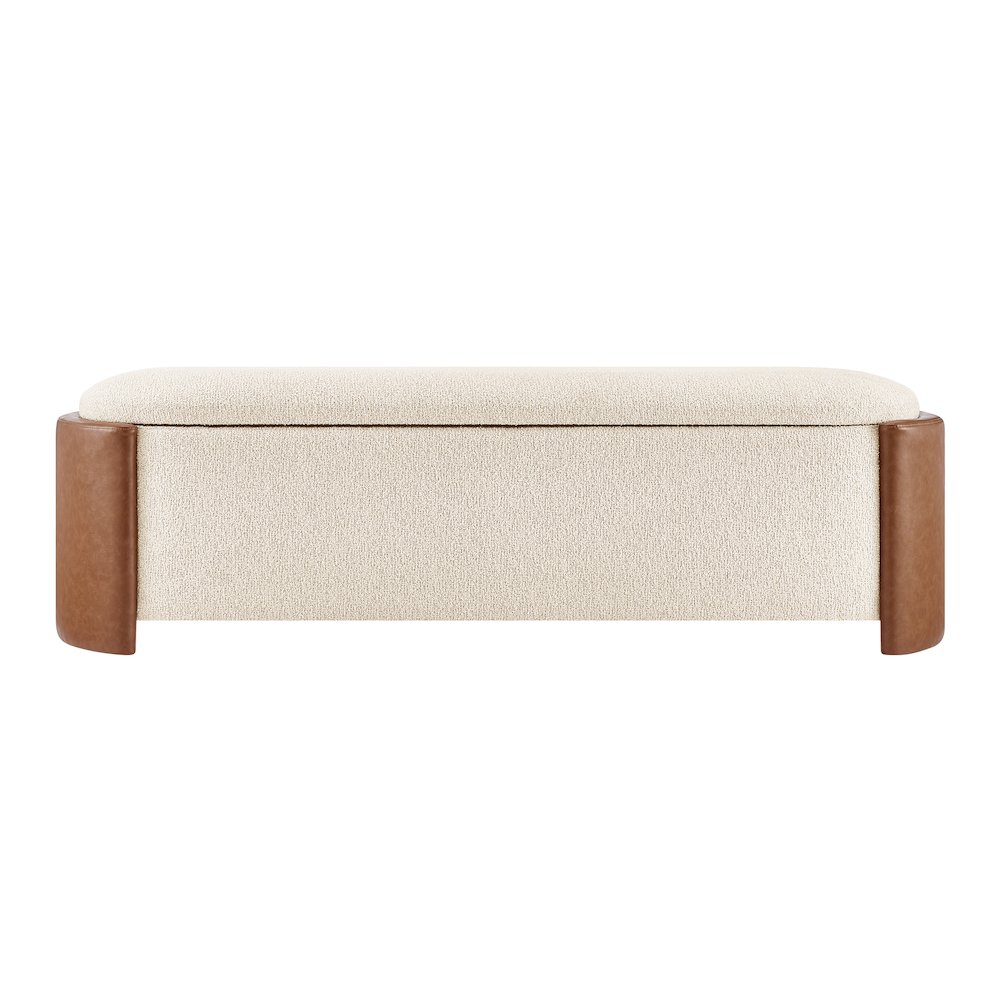 Alyssa Boucle/Faux Leather Storage Bench