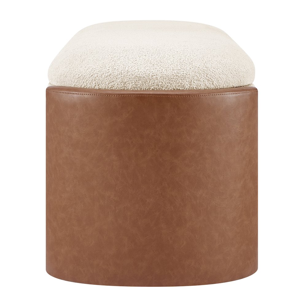 Alyssa Boucle/Faux Leather Storage Bench