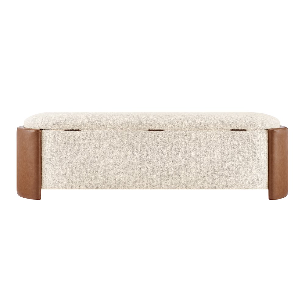 Alyssa Boucle/Faux Leather Storage Bench