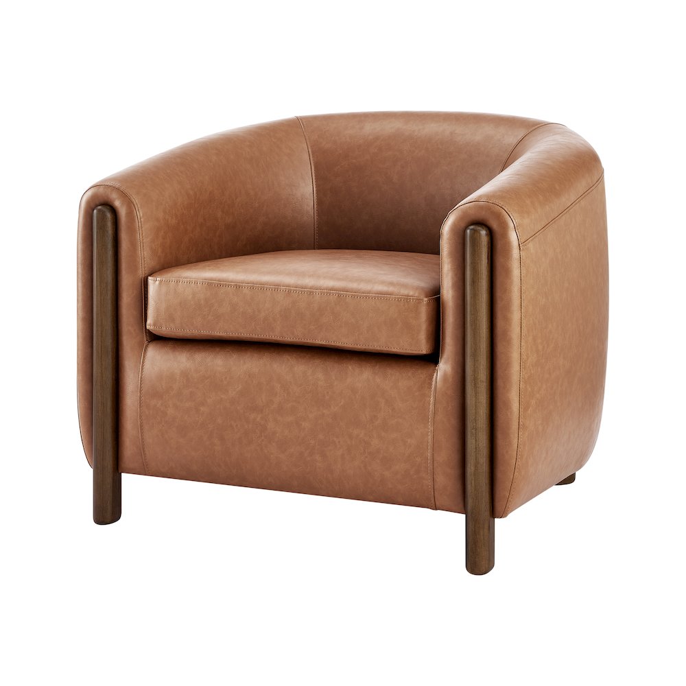 Ruth Faux Leather Accent Arm Chair