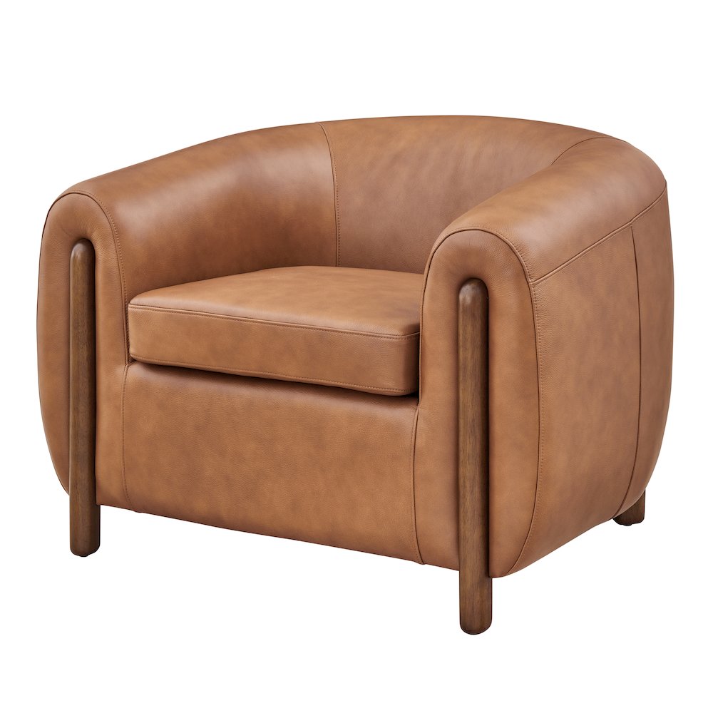 Cordelia Top Grain Leather Accent Arm Chair