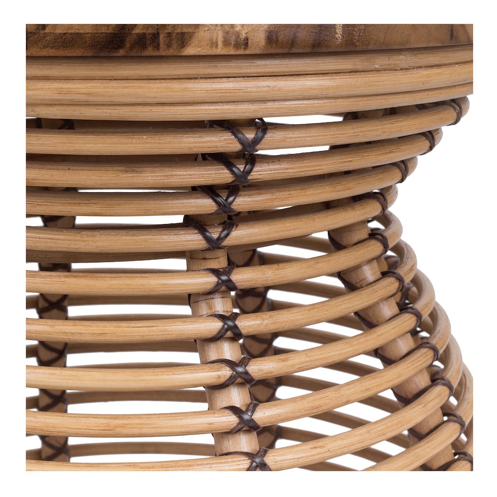 Quito Rattan Side/ End Table  w/ Wood Top