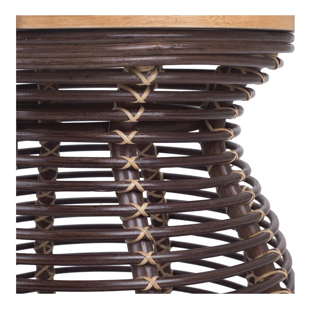 Quito Rattan Side/ End Table w/ Wood Top