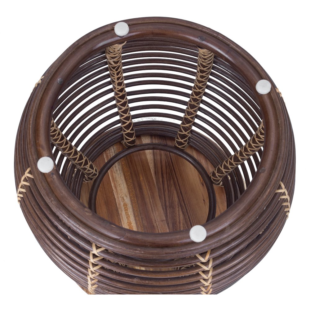 Quito Rattan Side/ End Table w/ Wood Top