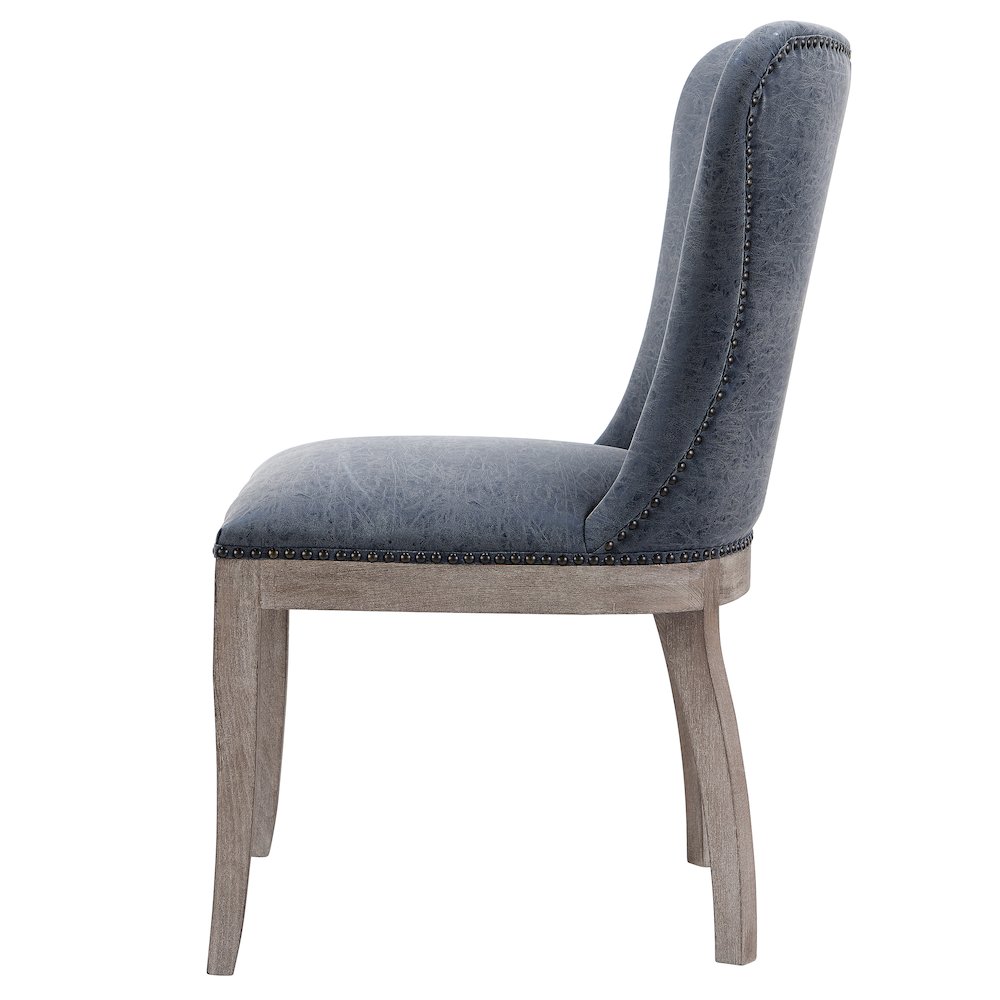 Dorsey Faux Leather Dining Side Chair Drift Wood Legs