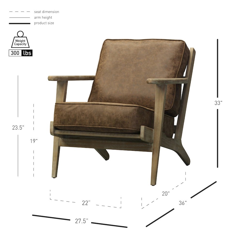 Albert Faux Leather Accent Arm Chair