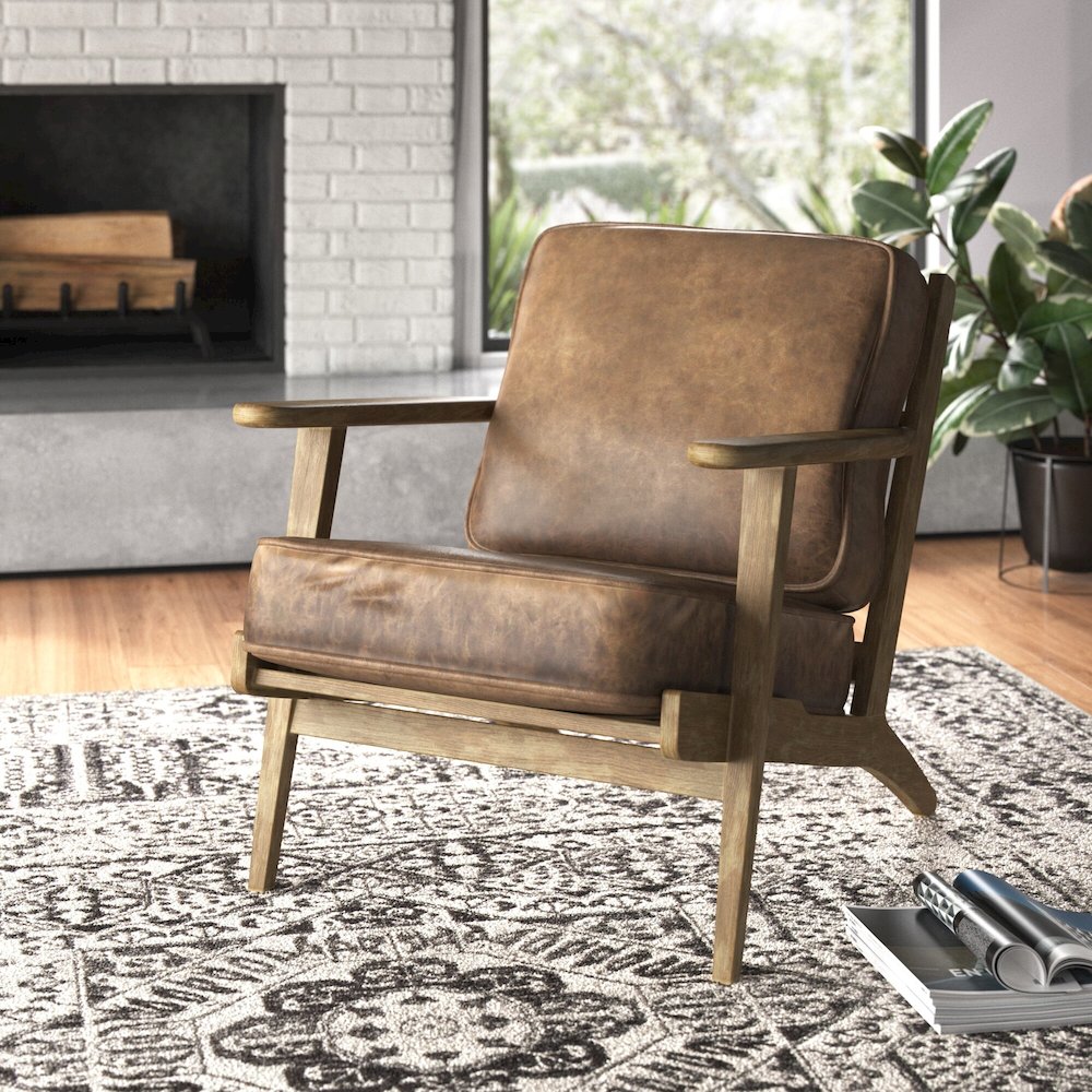 Albert Faux Leather Accent Arm Chair