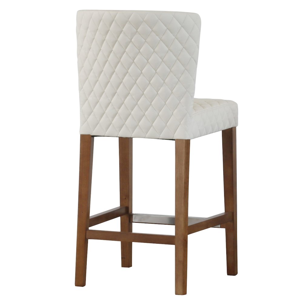 Albie Diamond Stitching Faux Leather Counter Stool
