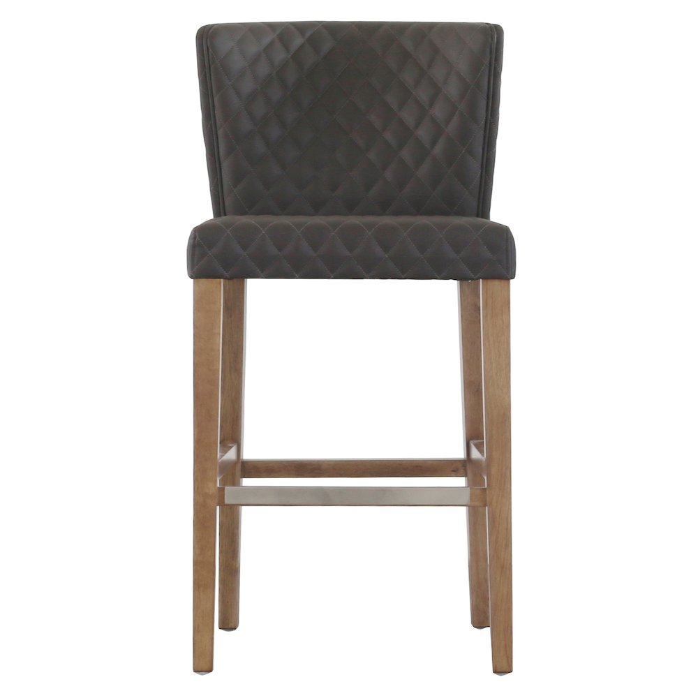 Albie Diamond Stitching Faux Leather Counter Stool