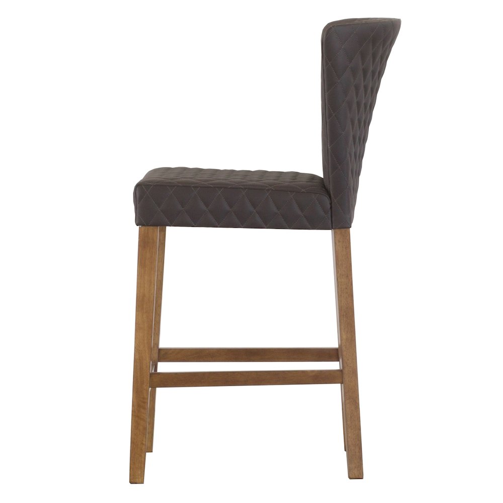 Albie Diamond Stitching Faux Leather Counter Stool
