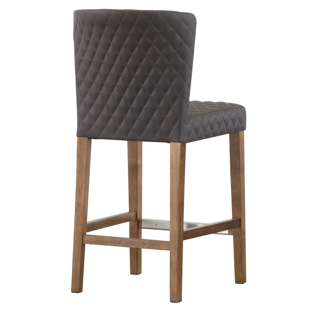 Albie Diamond Stitching Faux Leather Counter Stool
