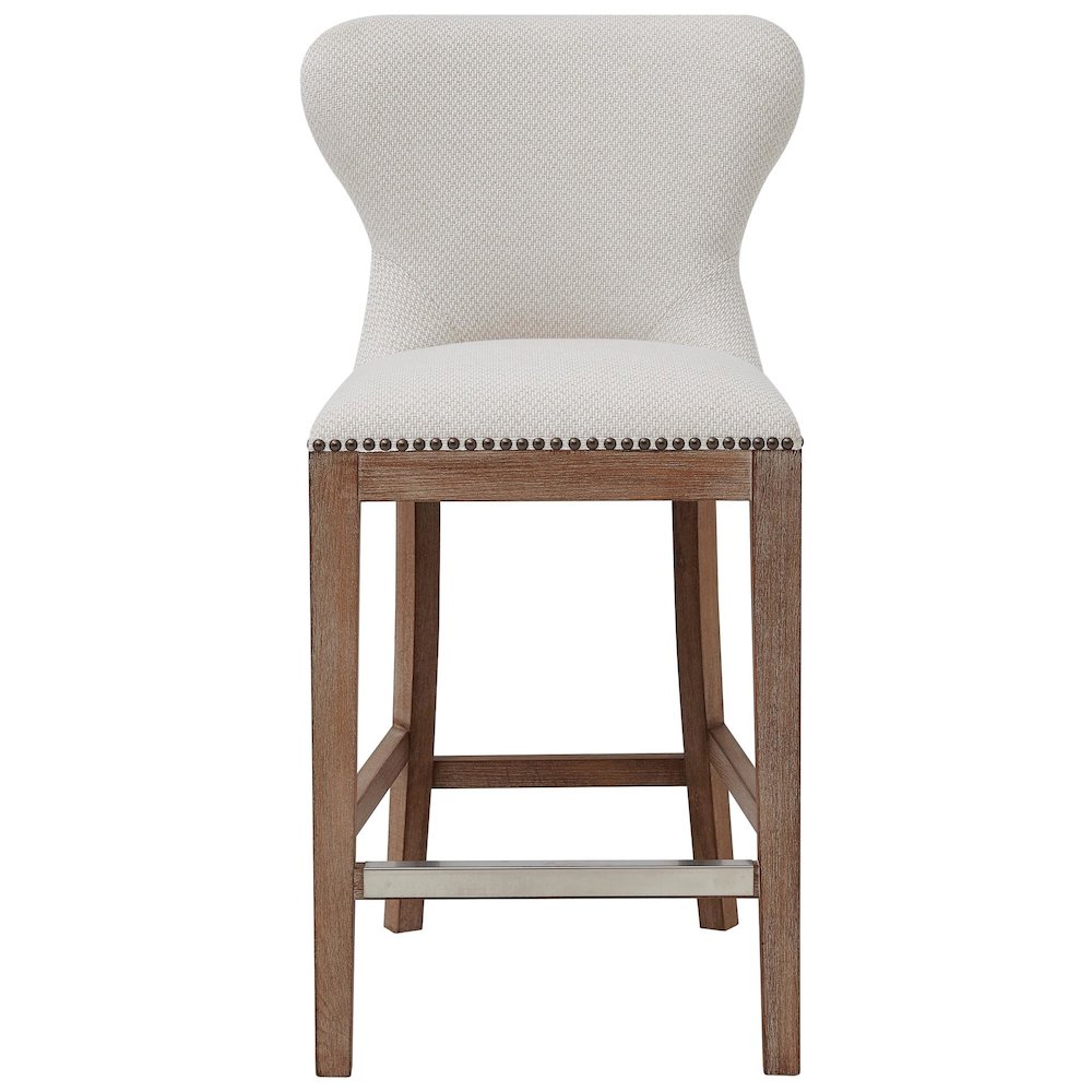 Dorsey Fabric Counter Stool Drift Wood Legs