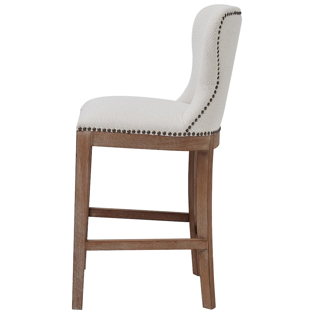 Dorsey Fabric Counter Stool Drift Wood Legs