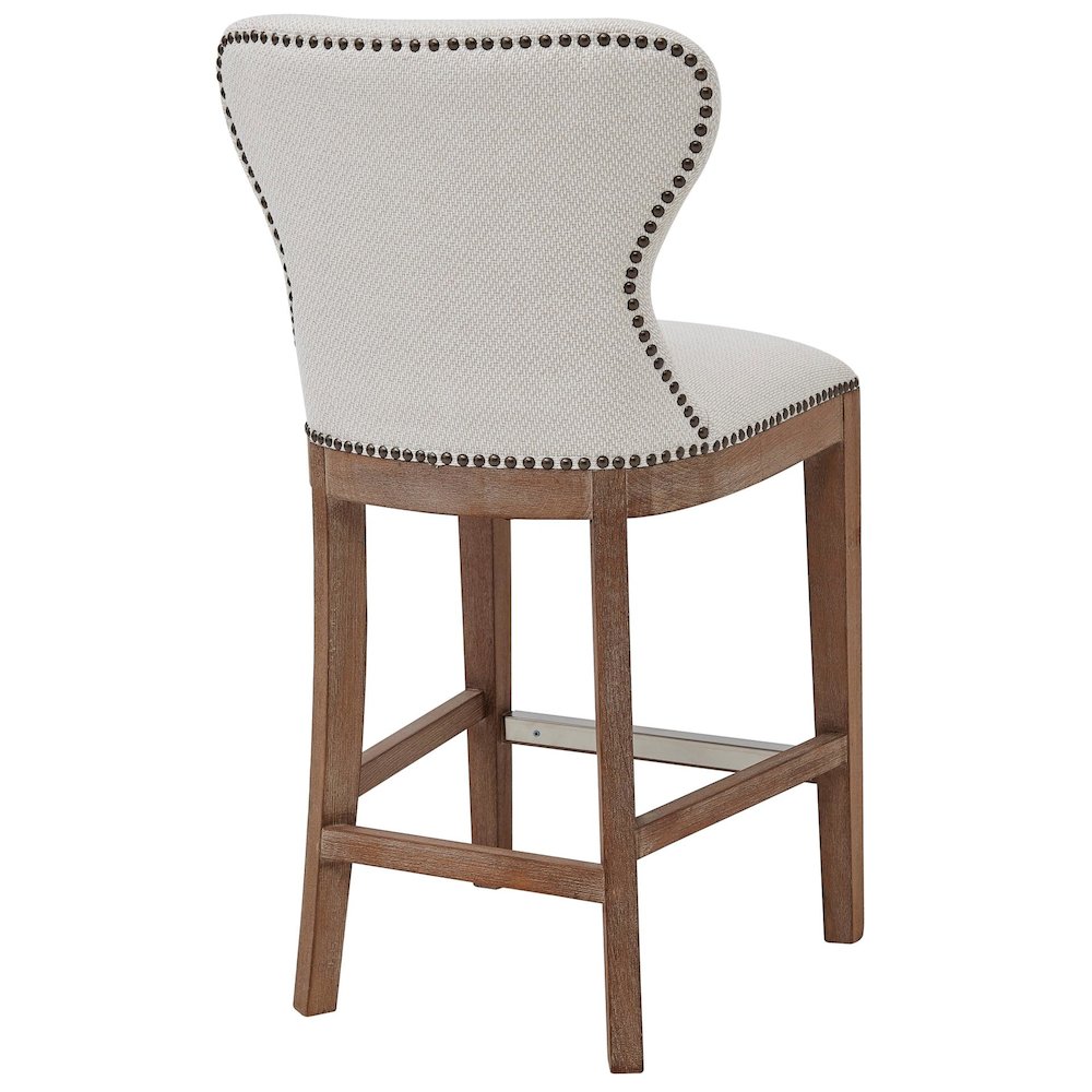Dorsey Fabric Counter Stool Drift Wood Legs
