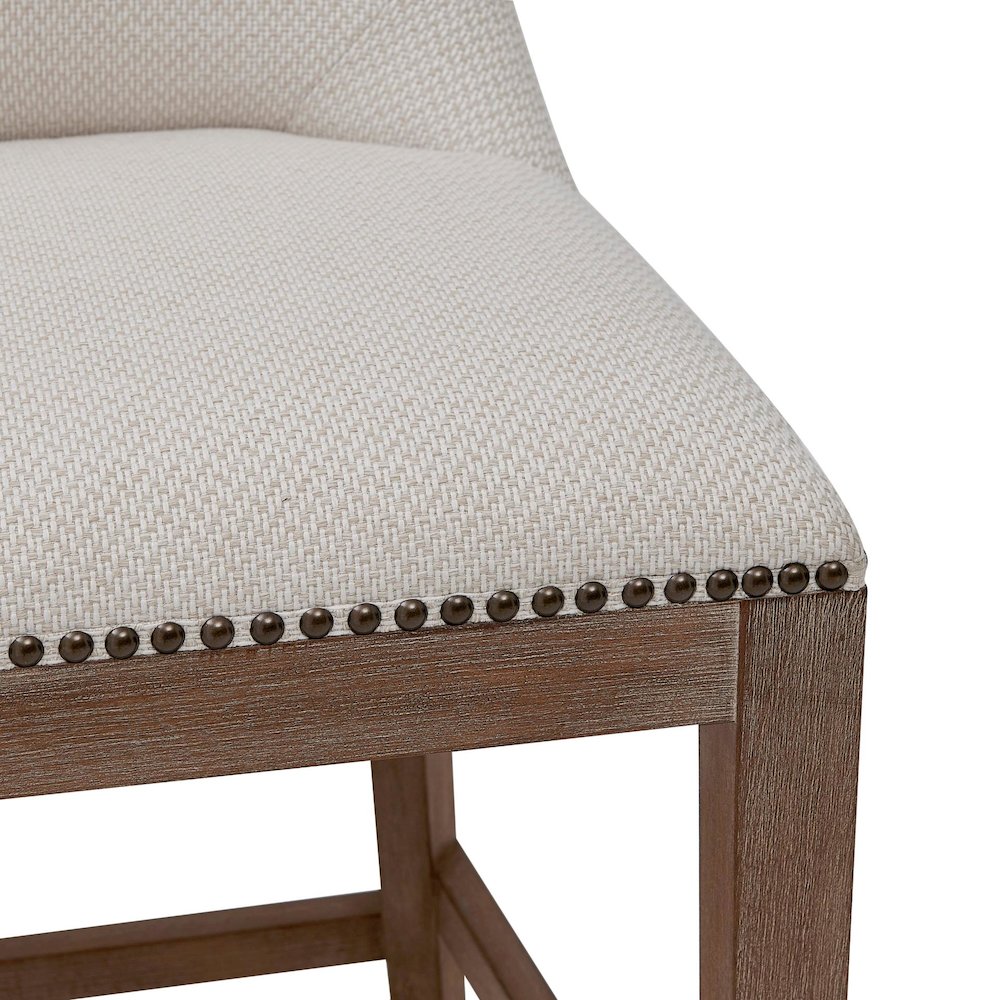 Dorsey Fabric Counter Stool Drift Wood Legs