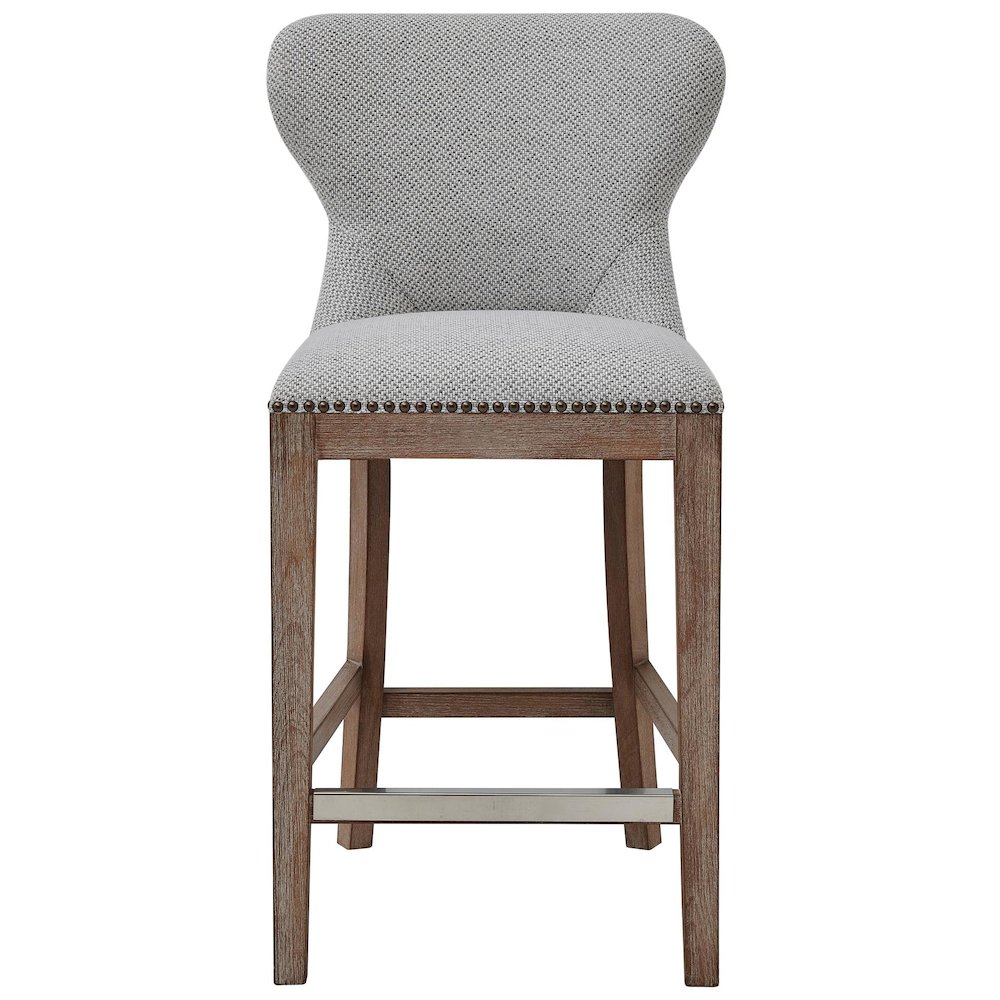 Dorsey Fabric Counter Stool Drift Wood Legs