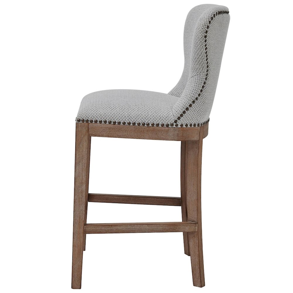 Dorsey Fabric Counter Stool Drift Wood Legs