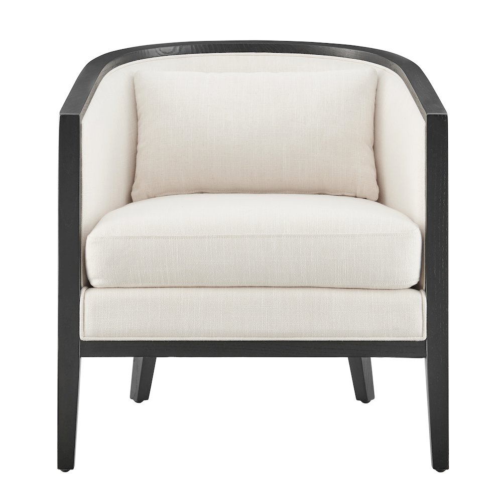 Tillman Linen Accent Arm Chair w/ Rattan