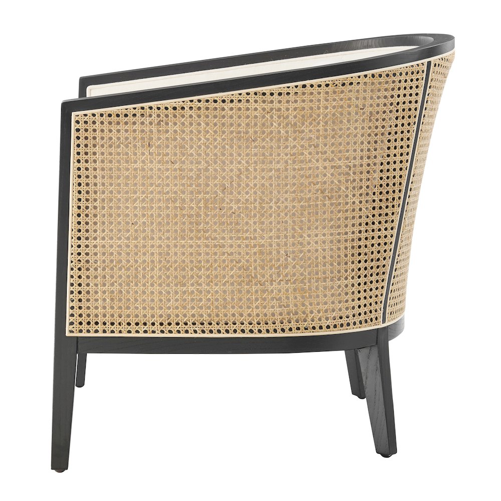Tillman Linen Accent Arm Chair w/ Rattan