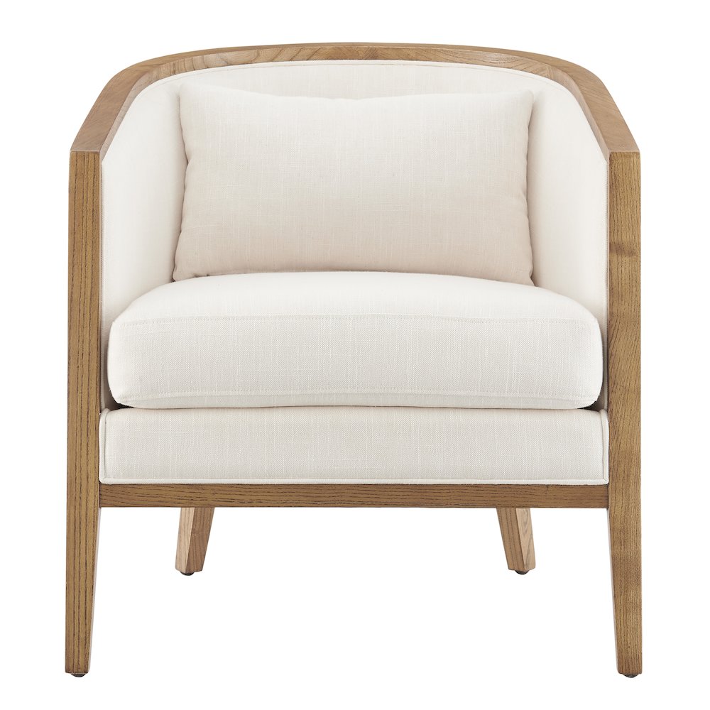 Tillman Linen Accent Arm Chair w/ Rattan