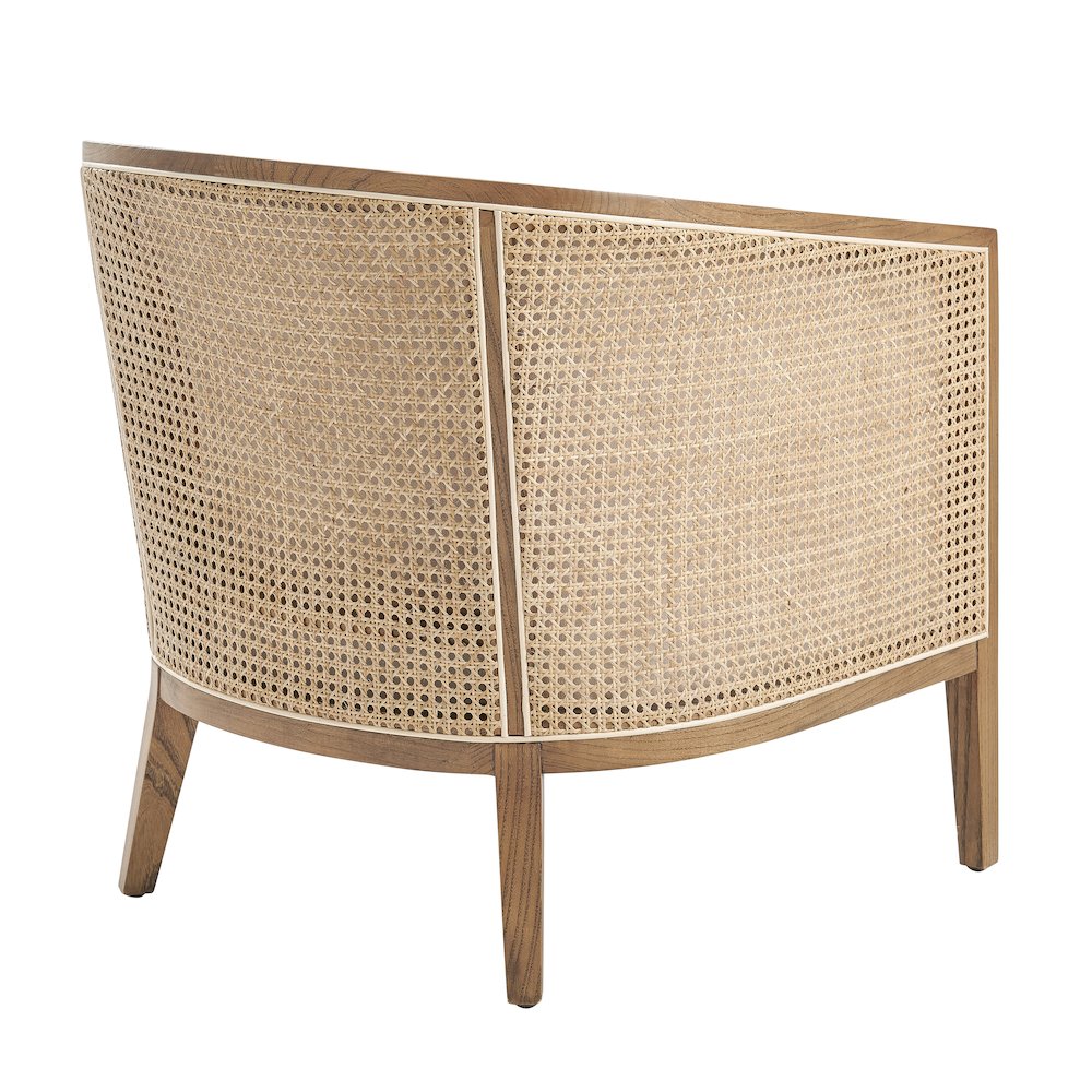 Tillman Linen Accent Arm Chair w/ Rattan