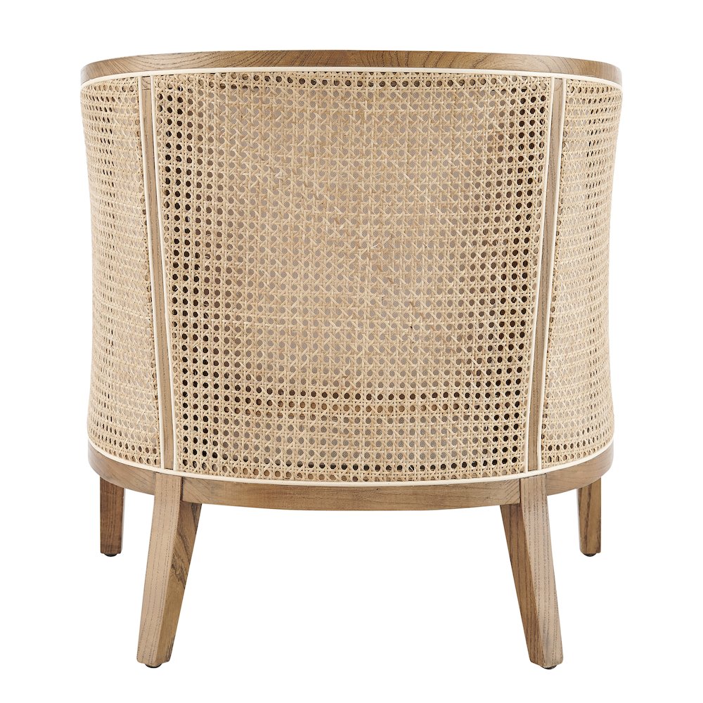 Tillman Linen Accent Arm Chair w/ Rattan