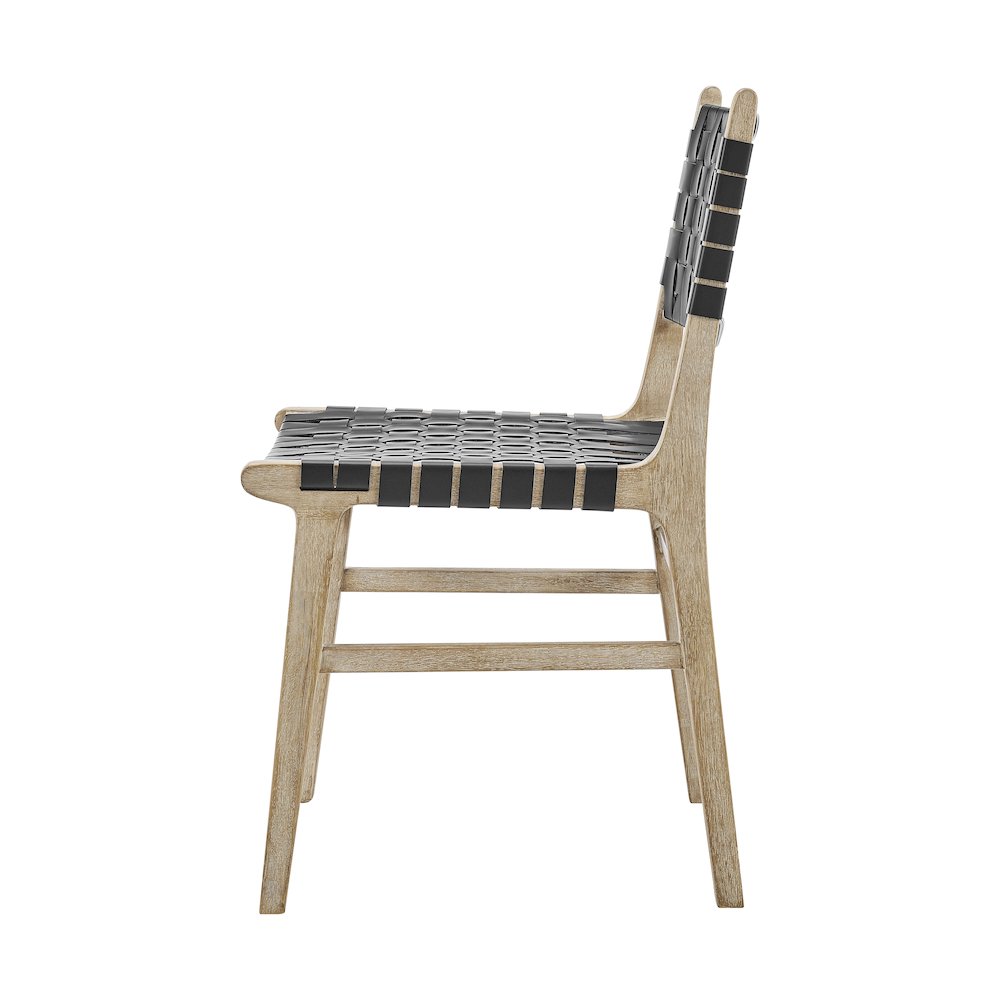 Marco Faux Leather Dining Side Chair Drift Wood Frame