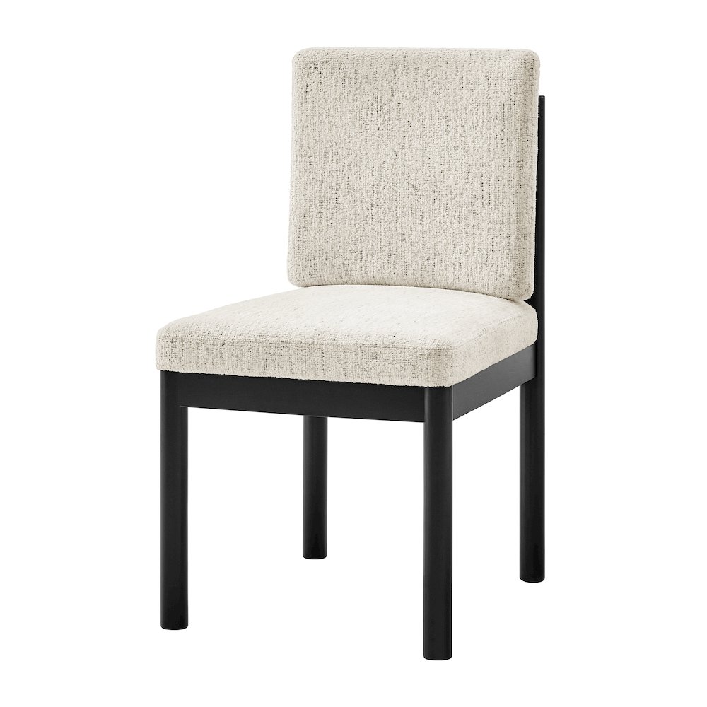 Melvin Chenille Dining Side Chair Black Frame