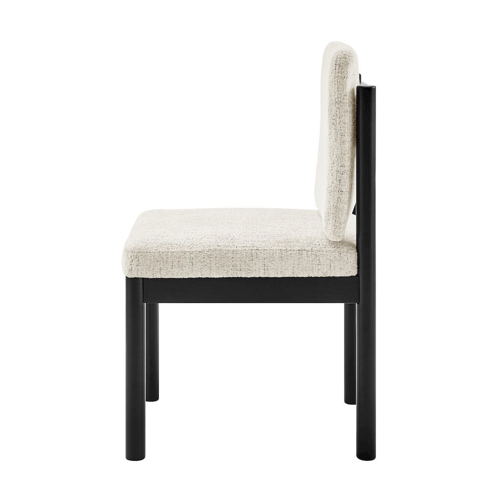 Melvin Chenille Dining Side Chair Black Frame