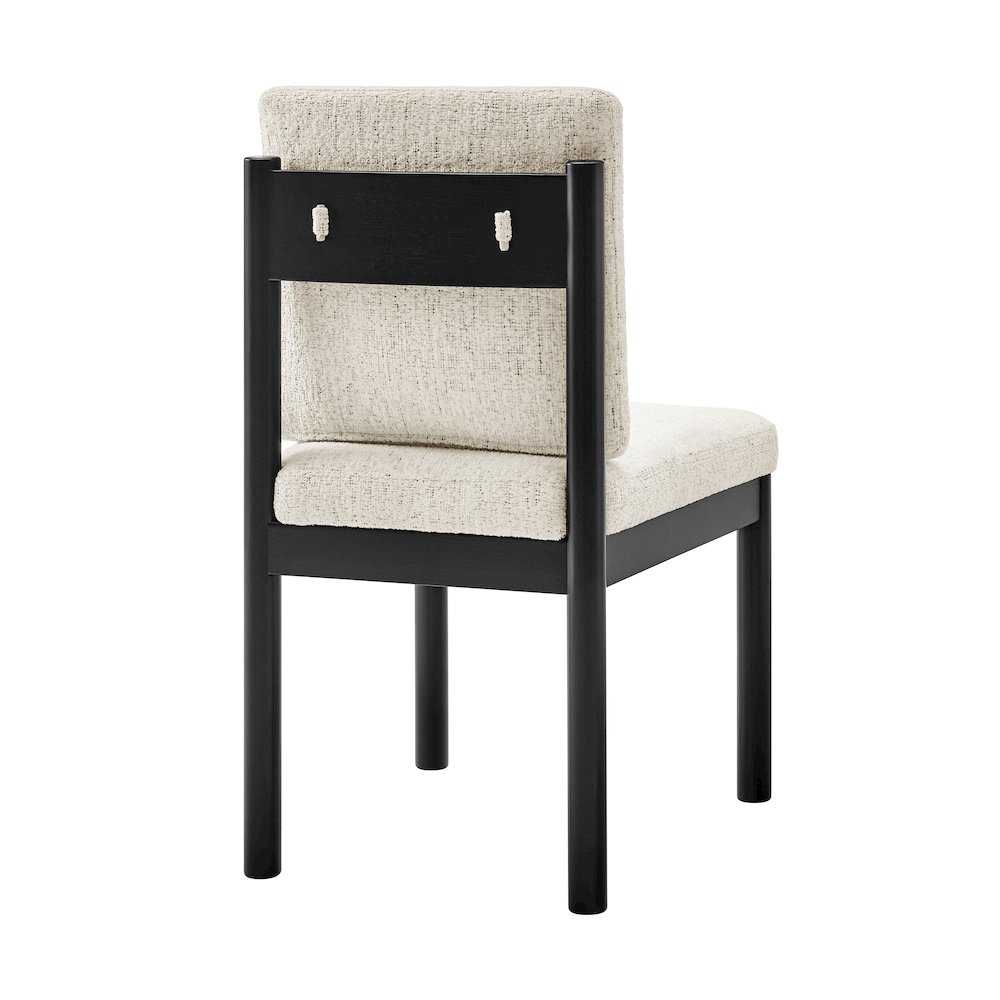 Melvin Chenille Dining Side Chair Black Frame