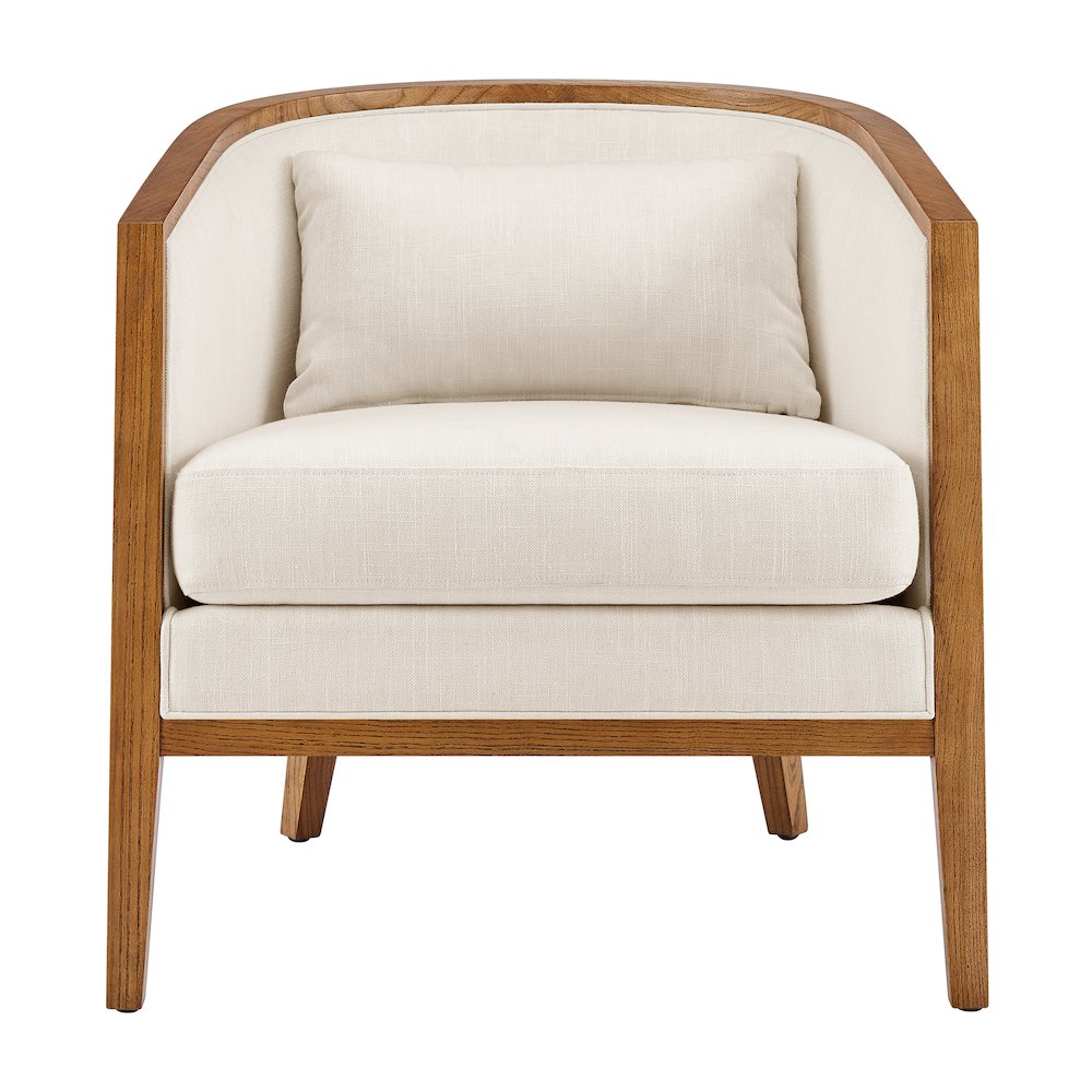 Tillman Faux Leather/Linen Accent Arm Chair