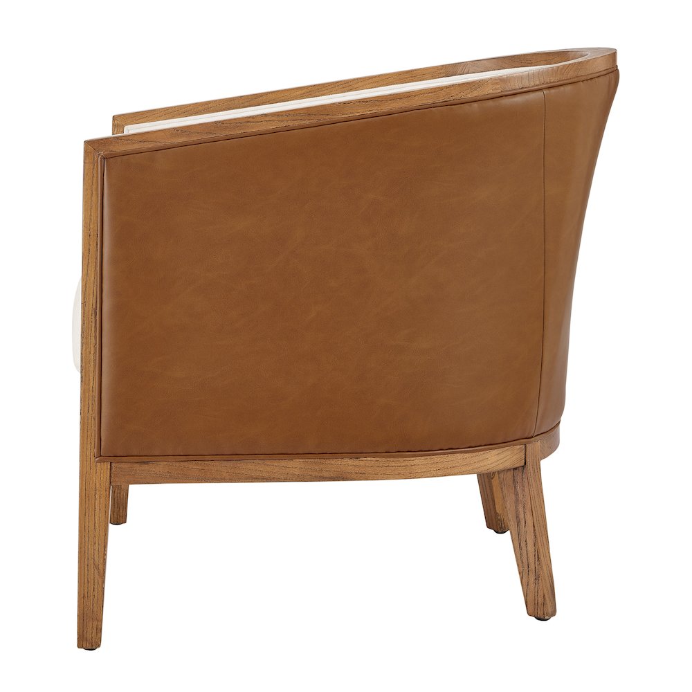 Tillman Faux Leather/Linen Accent Arm Chair