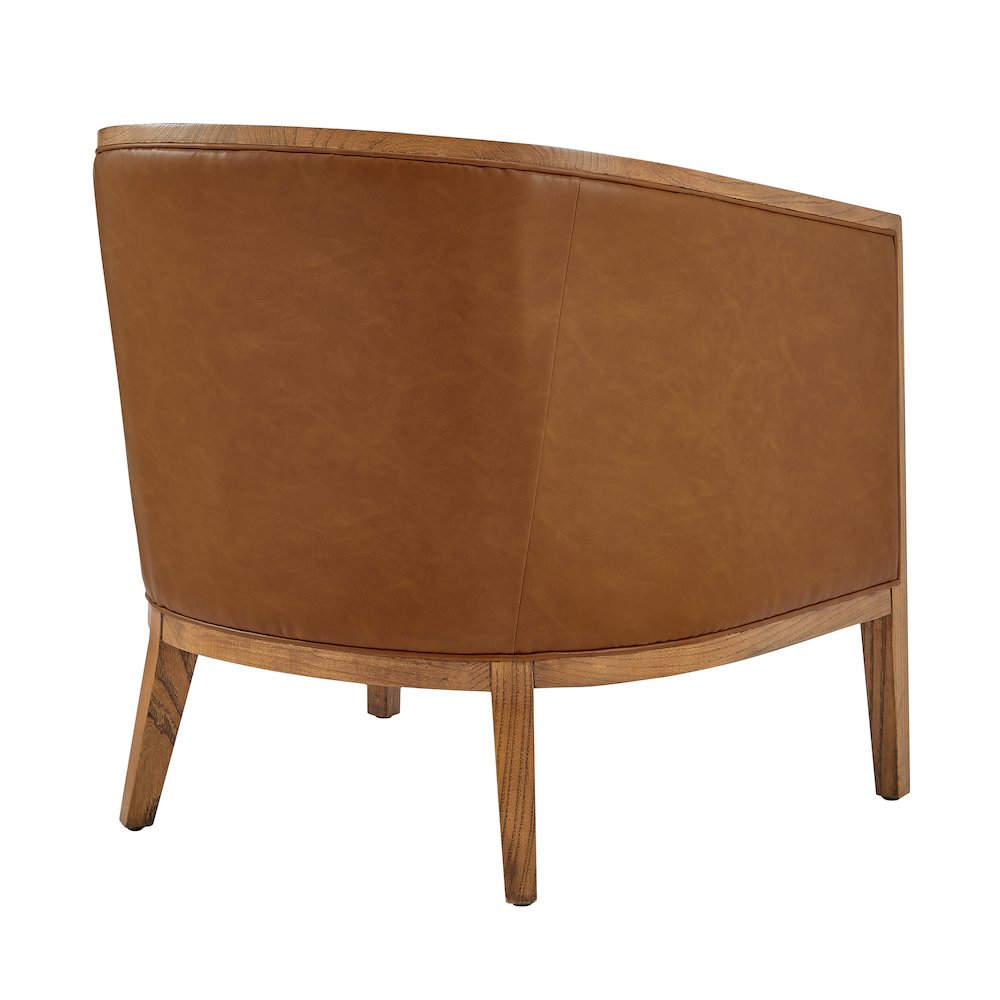 Tillman Faux Leather/Linen Accent Arm Chair