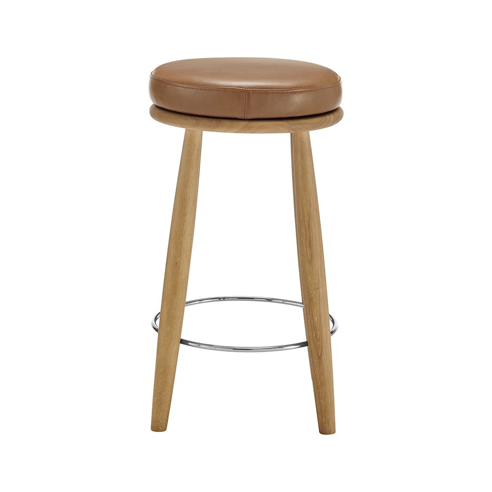 Deandre Faux Leather Backless Swivel Counter Stool