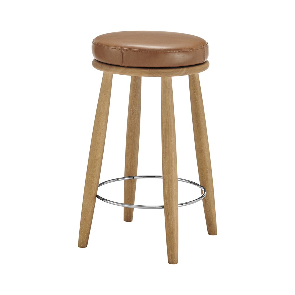 Deandre Faux Leather Backless Swivel Counter Stool