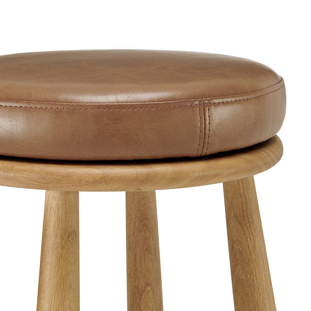 Deandre Faux Leather Backless Swivel Counter Stool