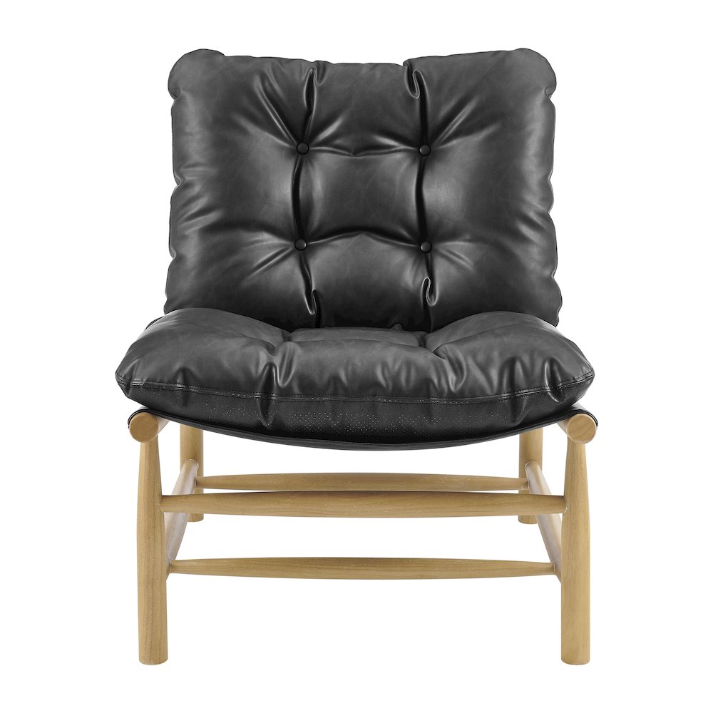 Oswald Faux Leather Tufted Accent Chair