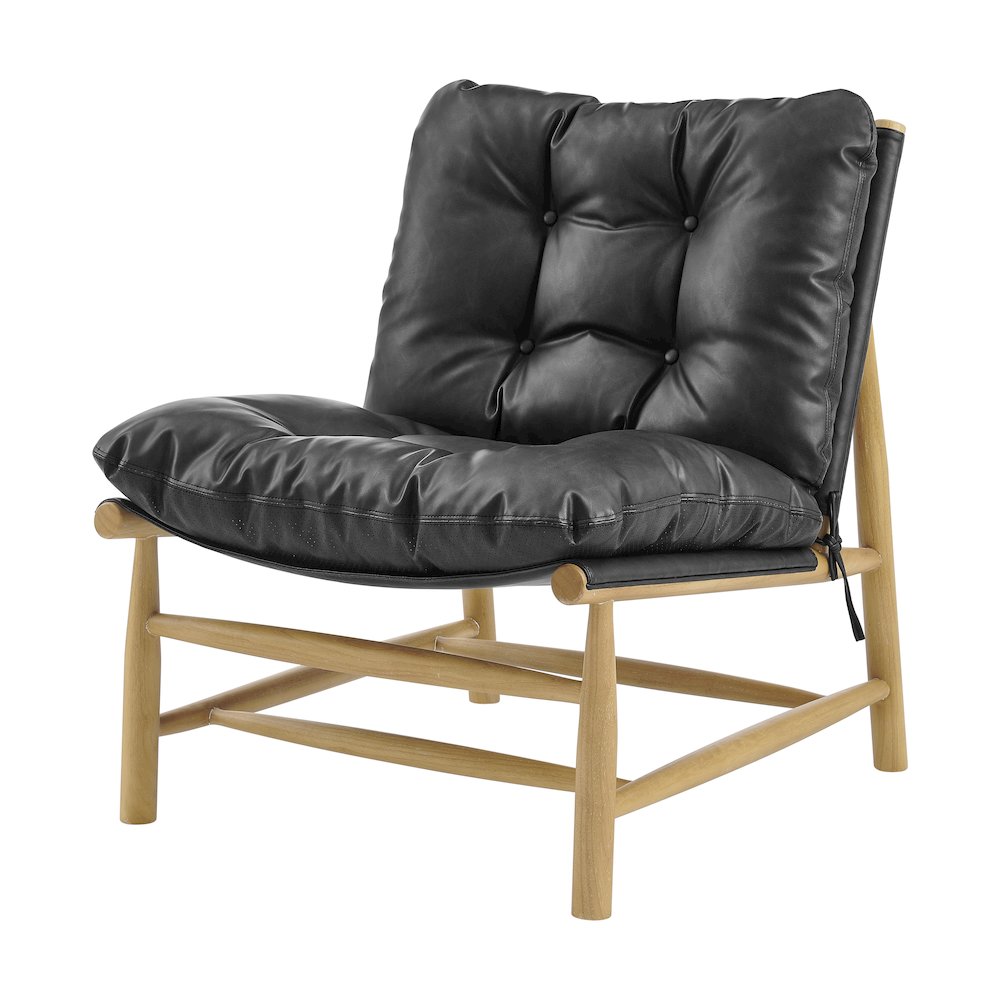 Oswald Faux Leather Tufted Accent Chair
