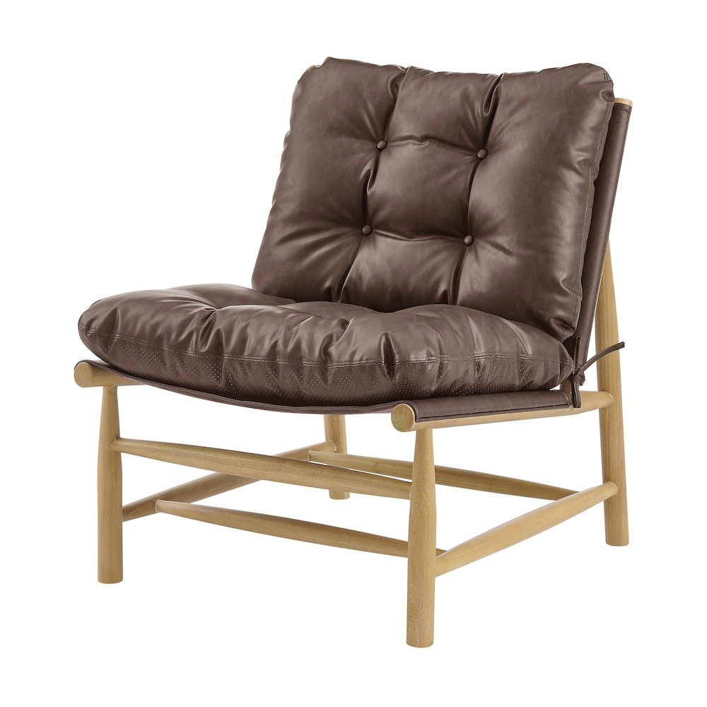 Oswald Faux Leather Tufted Accent Chair