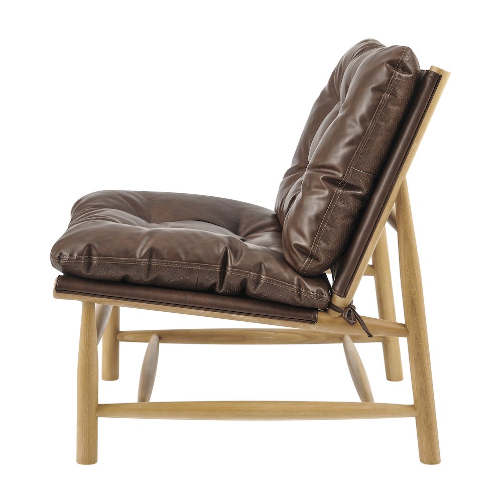 Oswald Faux Leather Tufted Accent Chair