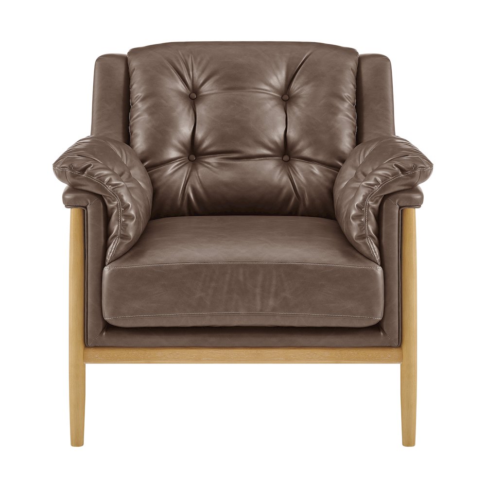 Larry Faux Leather Tufted Accent Arm Chair