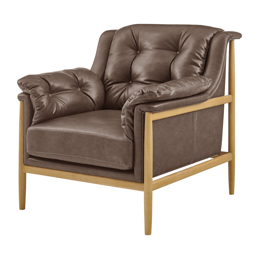 Larry Faux Leather Tufted Accent Arm Chair