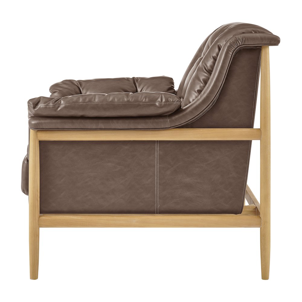 Larry Faux Leather Tufted Accent Arm Chair