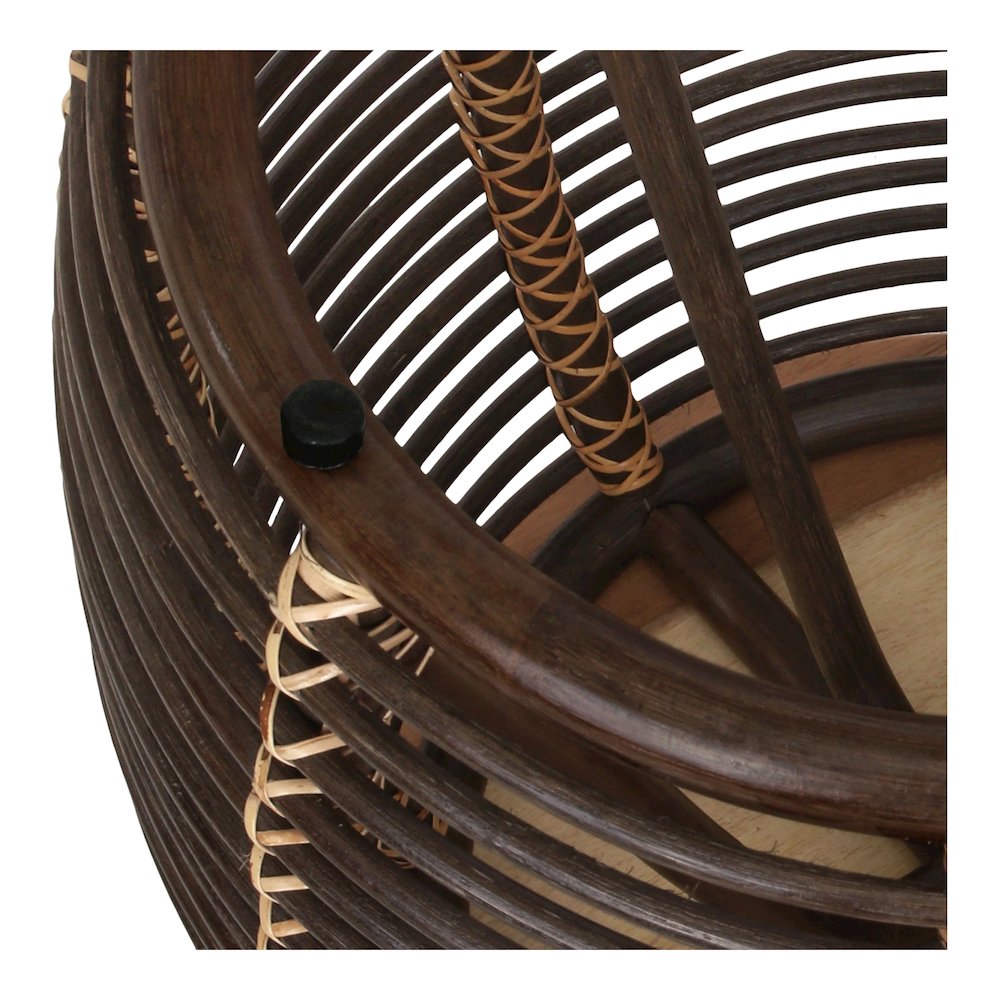 Iris Rattan Side/End Table with Wood Top