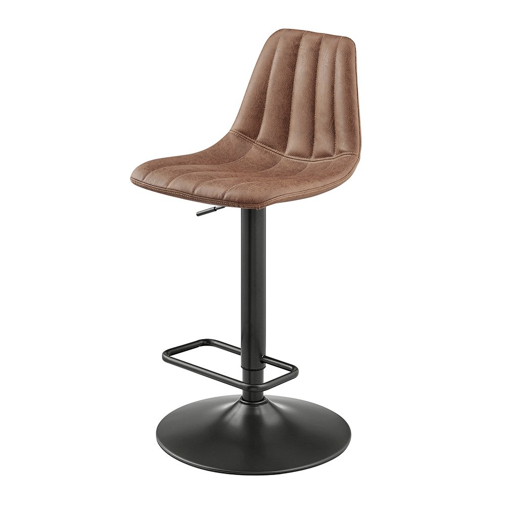 Robert Faux Leather Gaslift Swivel Bar Stool