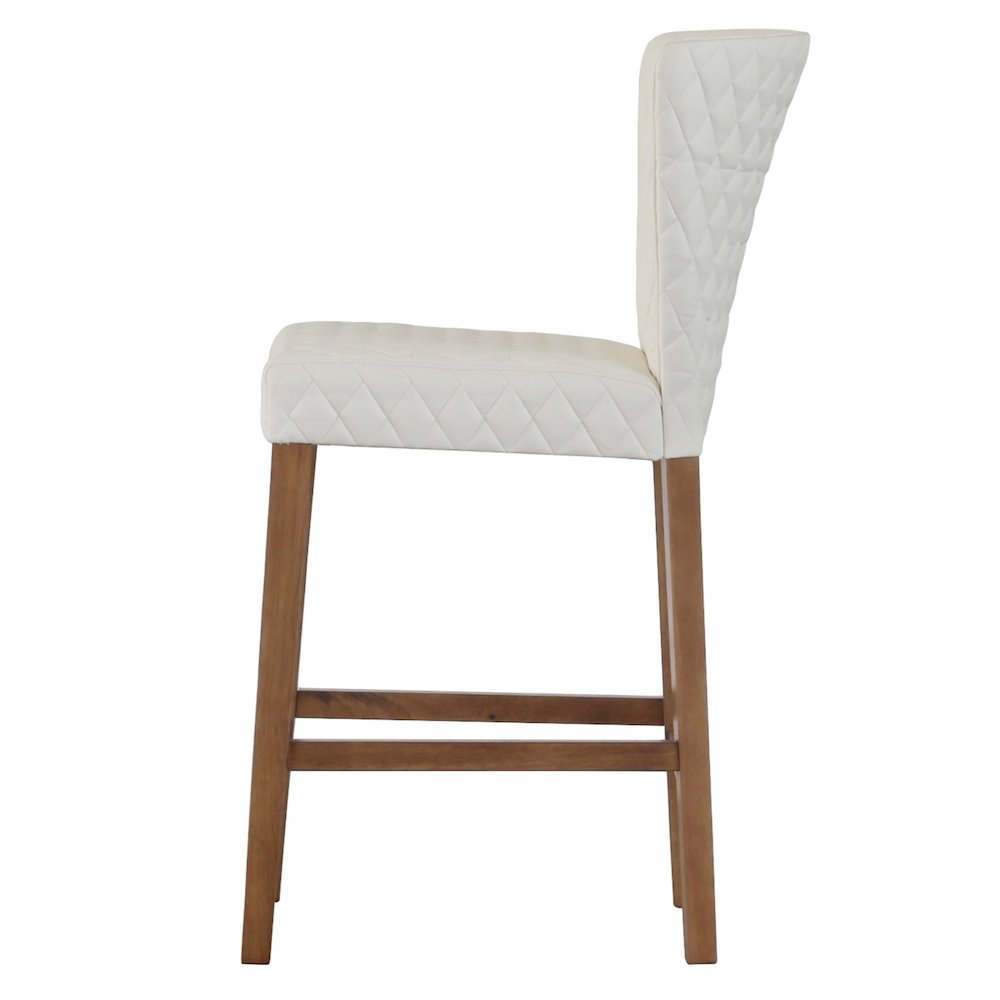 Albie Diamond Stitching Faux Leather Counter Stool