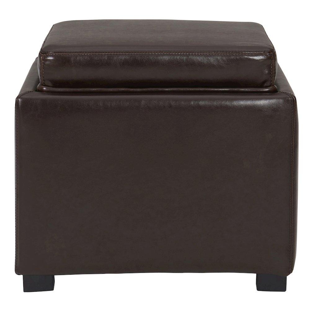 Cameron Leather Square Storage Ottoman