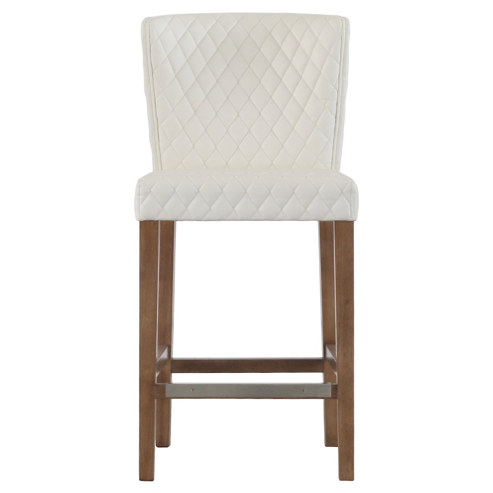 Albie Diamond Stitching Faux Leather Counter Stool