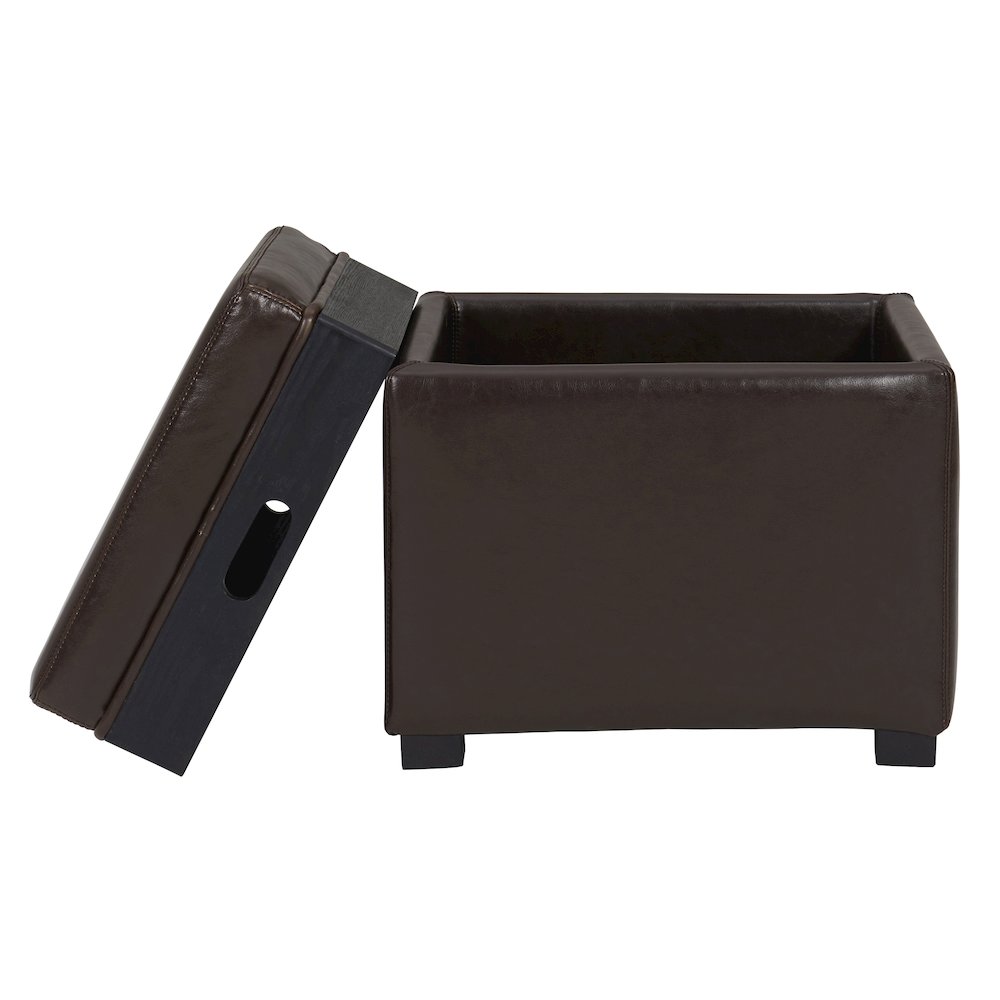 Cameron Leather Square Storage Ottoman